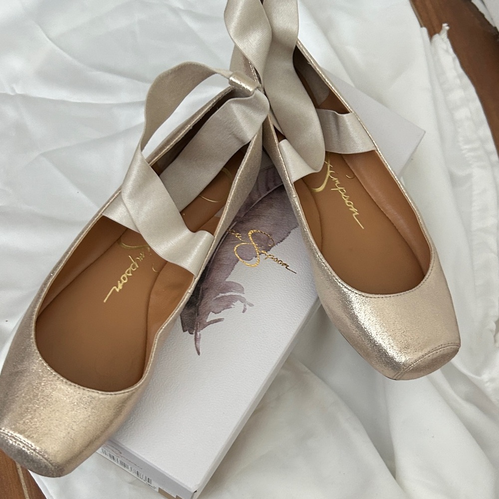 Jessica Simpson Metallic Ballet Flats